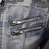 Hochwertige Herren-Jeansjacke Lässig Retro Große Größen Stehkragen Reißverschluss Biker Motorradmantel