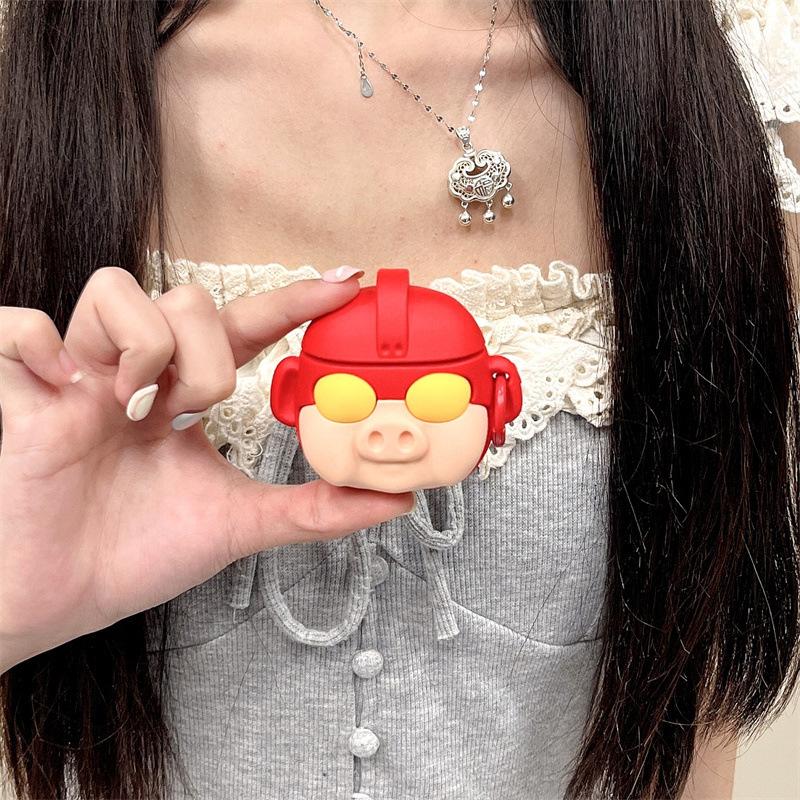 Cute cartoon pig man for AirPods protective cover 1 apple wireless bluetooth 1st generation Pro1 earphone cover female