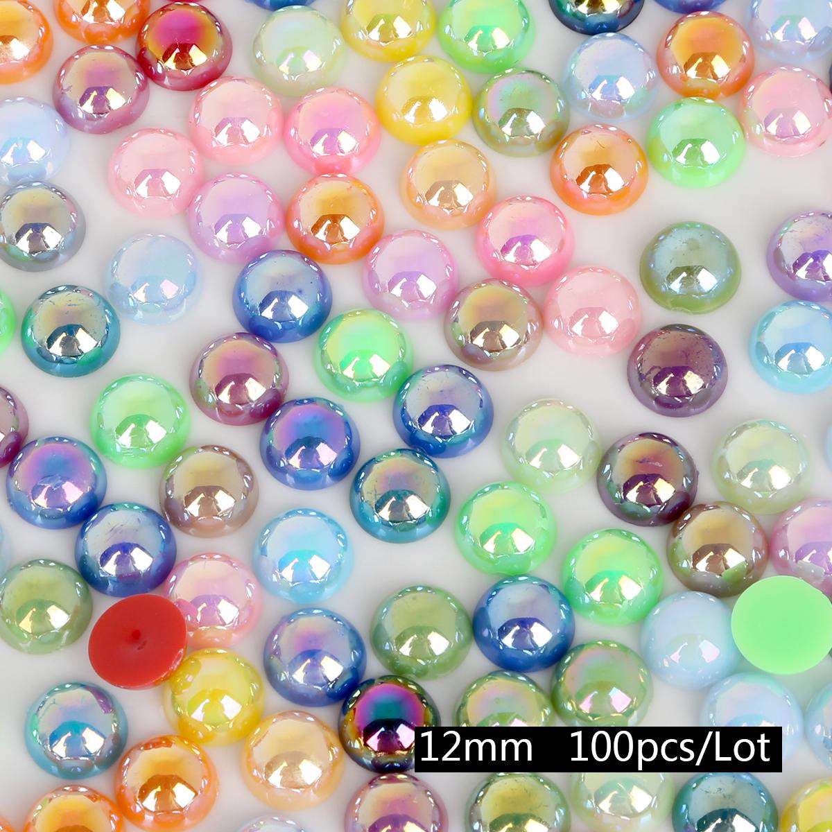 

50-1000 шт. искусственный жемчуг с плоской задней частью, полукруглый жемчуг, ремесло, АБС-бусины, скрапбукинг, украшение «сделай сам», шитье для изготовления ювелирных изделий 12mm 100pcs разноцветный
