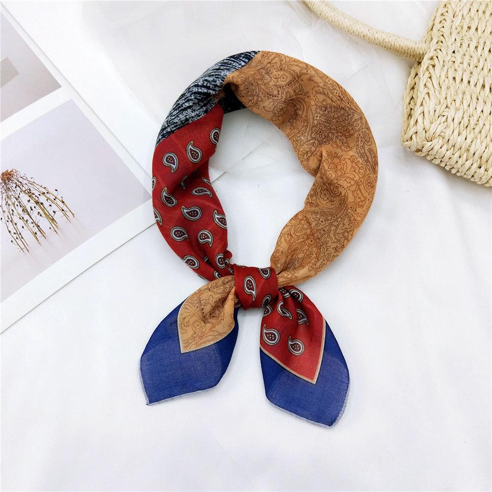Versatile Cotton Linen Silk Scarf: Spring & Autumn Unisex Small Square Neck & Head Accessory
