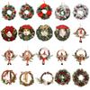 Christmas Door Decor Wreaths Realistic Hanging Wreath Garland Decoration Versatile Bow/Berry/Santa/Reindeer for Home Party Decor