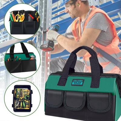 Sac à outils multifonctionnel 16/13 pouces, épais, grande capacité, étanche, résistant à l'usure, trousse à outils multi-poches pour électricien