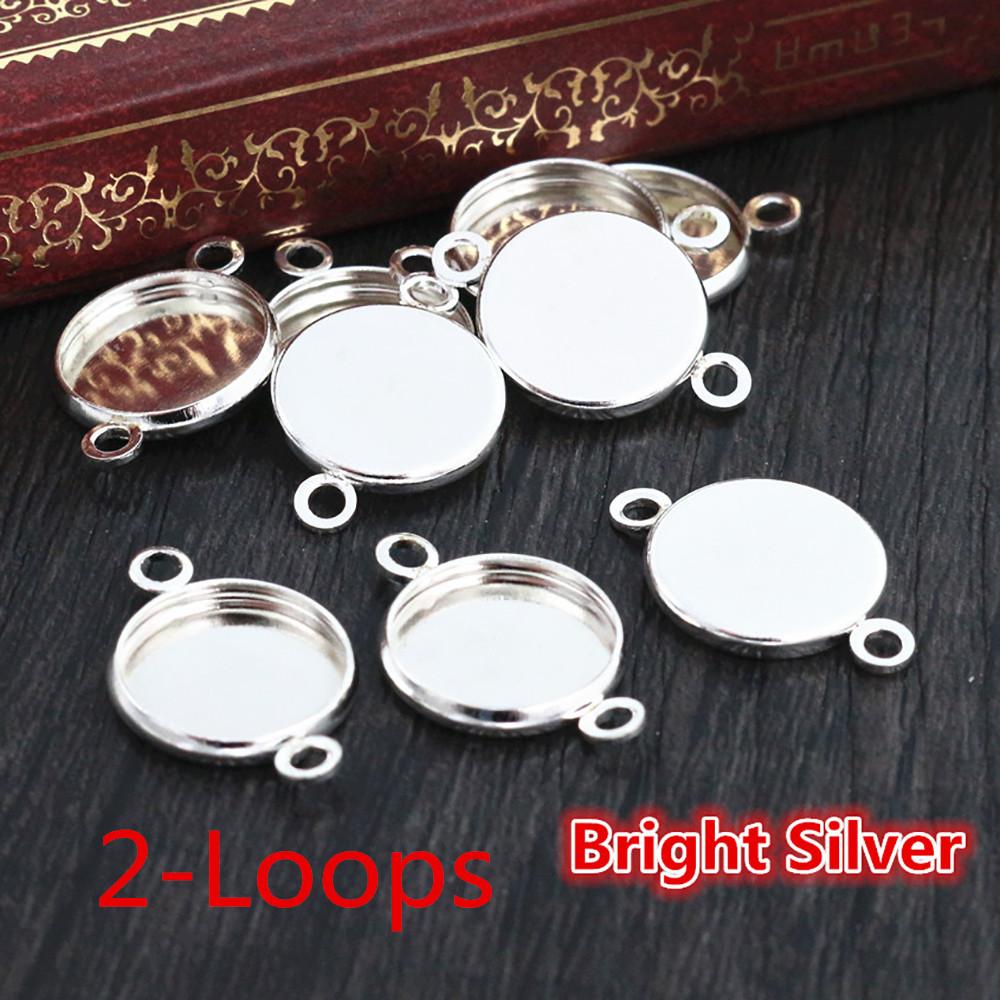 8-25mm Single/Double Loops Round Cabochon Base Tray Bezels Blank Setting Supplies For Jewelry Making Findings Bracelet Pendant