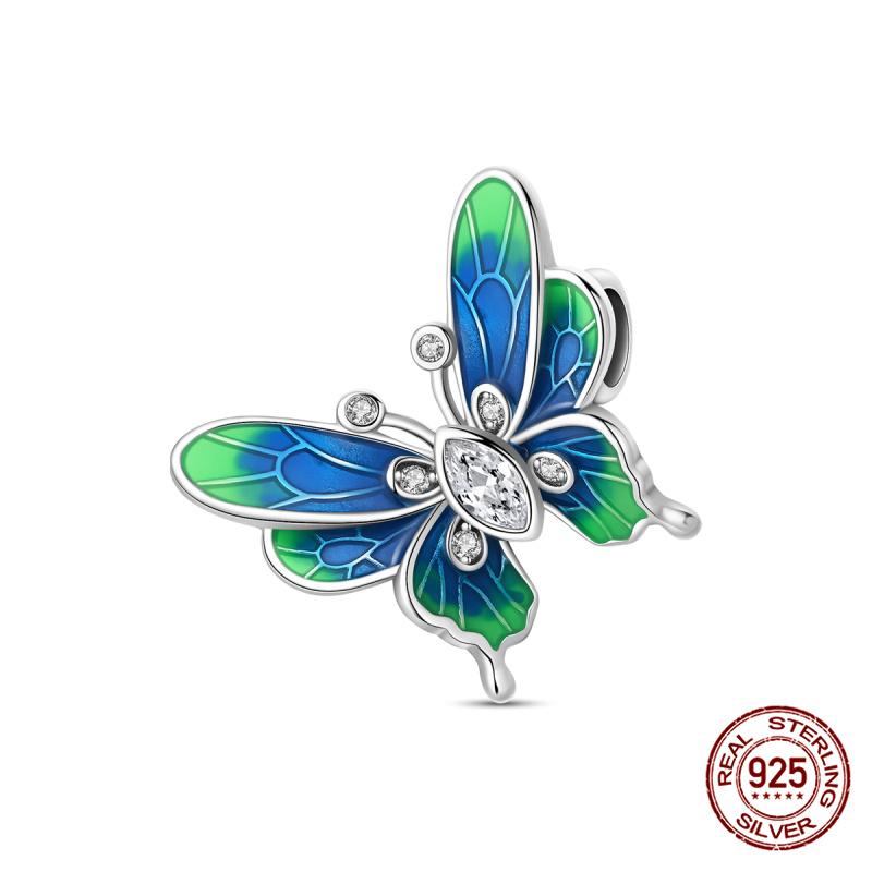 100% Copper Original Cat Couple Chain Beads Romantic Butterfly Charms Fit Bracelet Diy Jewelry Making Women Gift