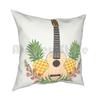 Blumen Ukulele Kissenbezug Bedruckt Zuhause Weiches Dekokissen Blumen Ukulele Uke Ukelele Blume Musik Saiten Gitarre