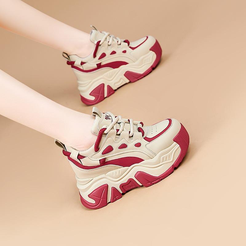 Scarpe dad con suola spessa rialzanti da donna autunnali e invernali popolari scarpe sportive casual versatili alla moda muffin scarpe da donna