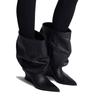 European And American Women's Fashion Sexy Ankle Boots Ladies High Quality Pointed Toe Sloping Heel Stacking Boots