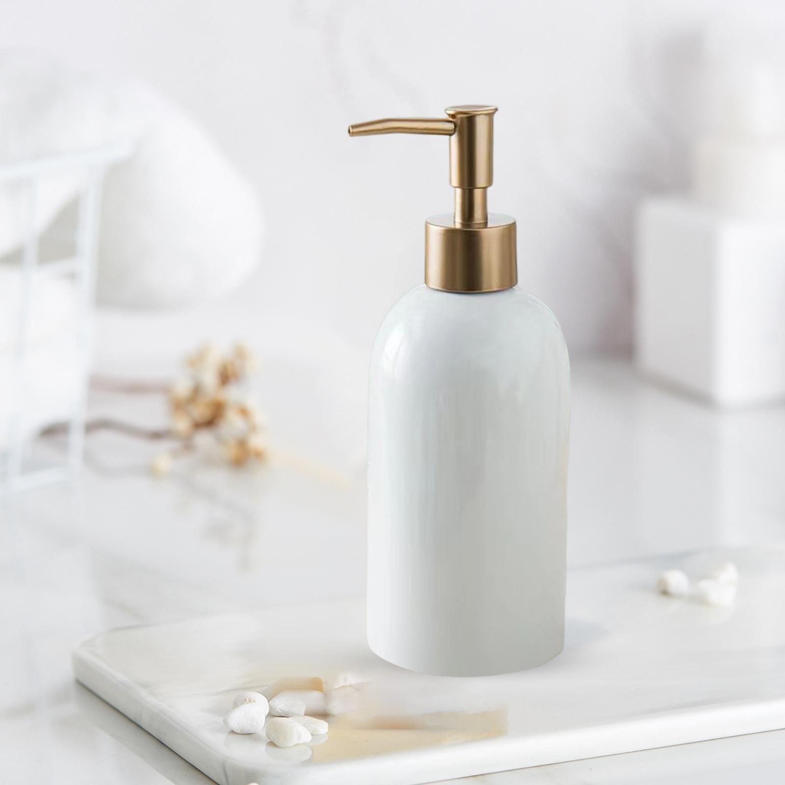 Portable Hand Liquid Pump Bottle Refillable Kitchen Sink Ceramic Soap Dispenser for Makeup Mouthwash Essential Oil Massage Oils