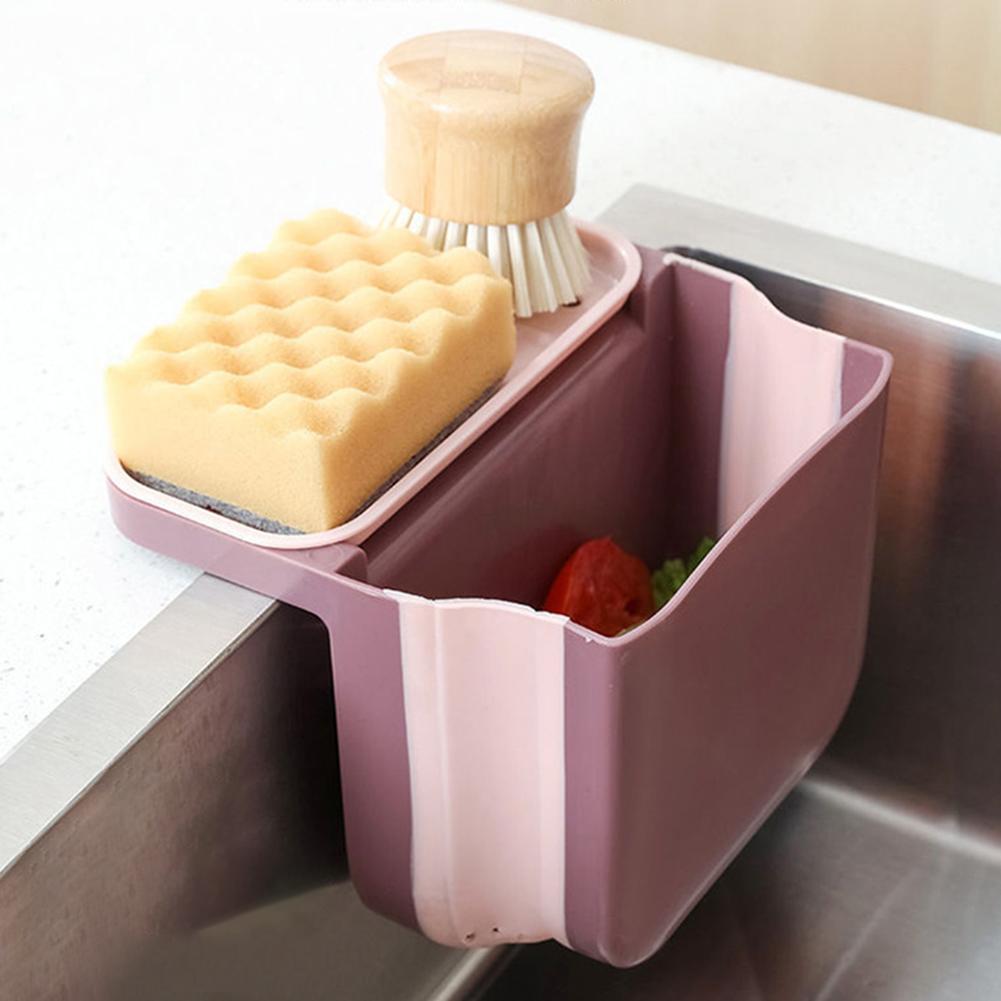 Dry Wet Separation Trash Can Telescopic Draining Basket Soap Sponge Holder Kitchen Sink Drain Basket With Suction Cup