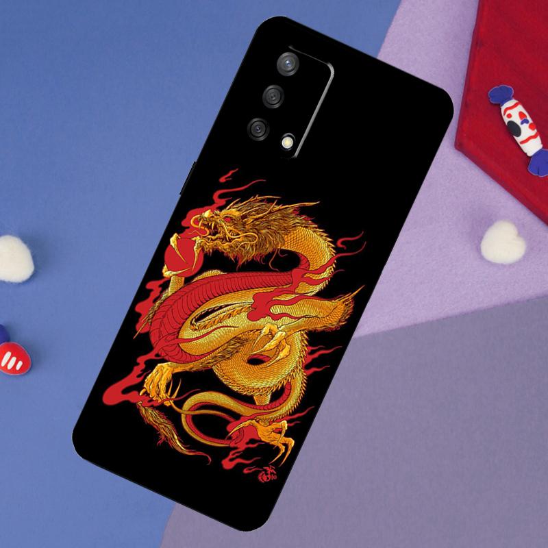 Chinese Style Crane Dragon Case For Oppo A17 A60 A40 A80 A16 A76 A96 A98 A58 A78 A18 A38 A57 A74 A54 A94 A15 A5 A6 Pro