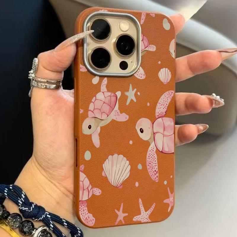 Cute Pink Turtle Shell Starfish Lychee Pattern Phone Case For iPhone 17 Air 16 15 14 13 12 11 Pro Max XS X XR 7 8 Plus 16E Cover