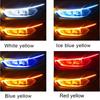 2PCS 45-60CM Car DRL Flexible Waterproof Headlight LED Strip Universal Auto Headlights RGB Turn Signal Yellow Brake Flow Lights