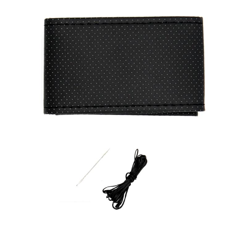 DIY PU Leather Auto Car Steering Wheel Cover Hand Sewing Hand-stitched With Thread Needle 38cm Breathable Steering Wheel Covers