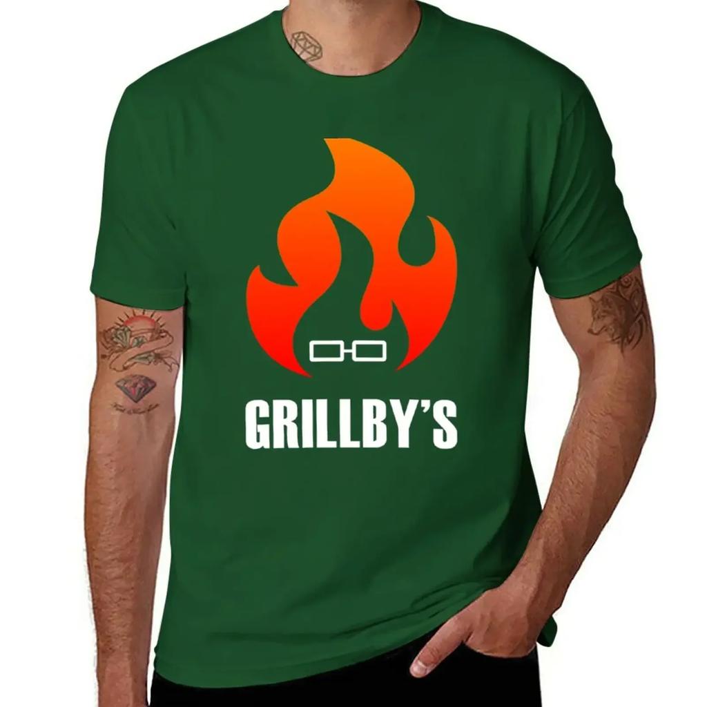 Grillbys Logo Tshirt Boys Whites Shirts Graphic Tees Unisexs Graphic Tshirts