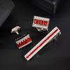 Creative Shiny Strip Zircon Tie Clip Alloy Vintage Cuff Links Classic Colorful Sleeve Button Men's Suit Accessory