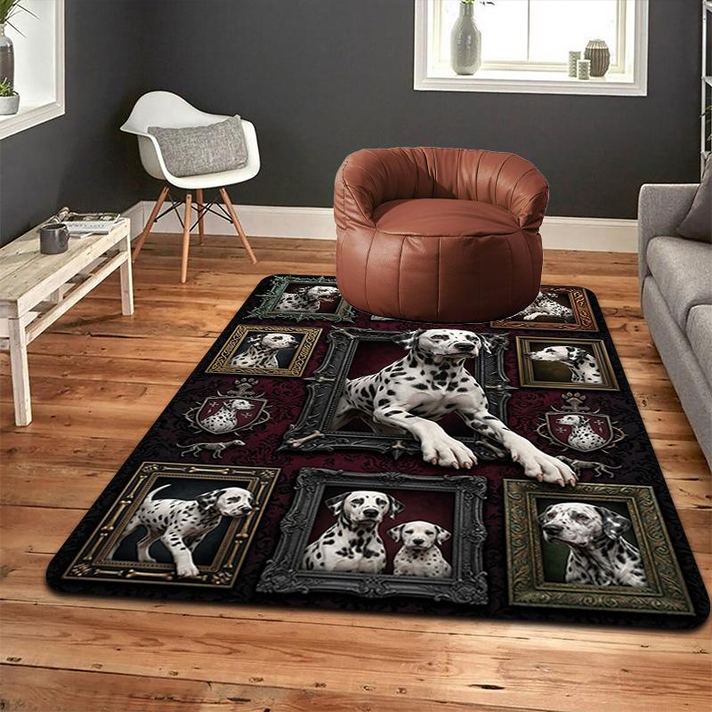 Dalmatiner-Erbe Muster Teppich Bodenmatte für Wohnzimmer oder Schlafzimmer Weicher und Bequemer Teppich ein Geschenk für Geburtstag und Feiertag.