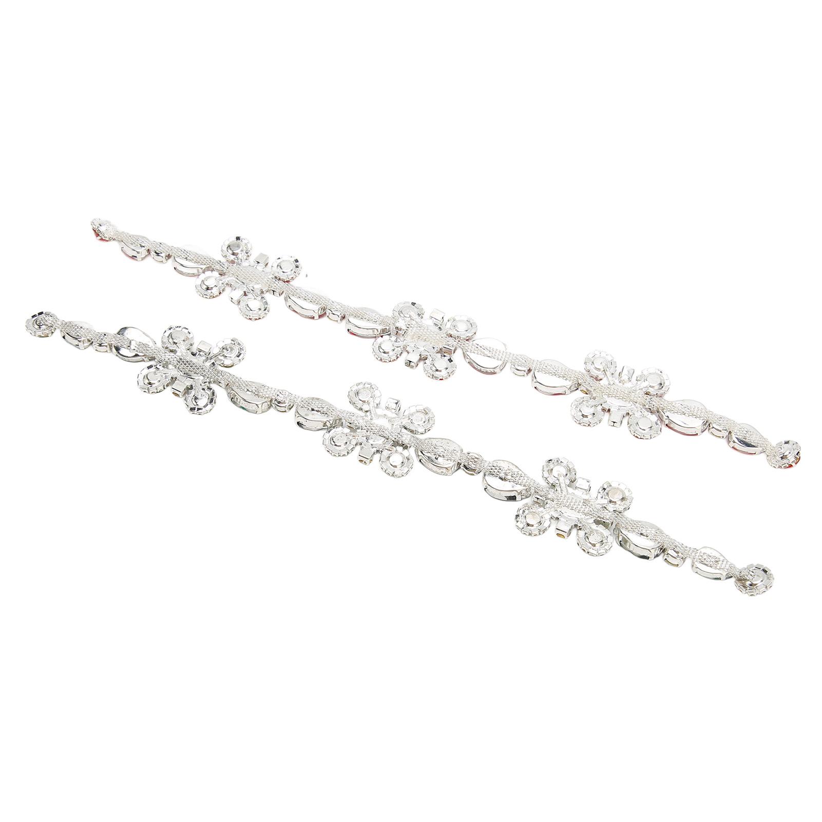 2 шт. Стразовая цветочная цепочка, отрезная, привлекательная, высокая твердость, красная, зеленая, блестящая, стразовая отделочная цепочка для одежды