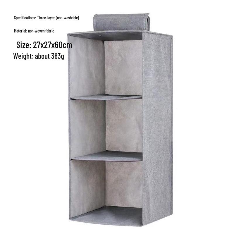 

Многослойный подвесной органайзер для гардероба, нетканые складные тканевые сумки для хранения одежды и мелочей Beige