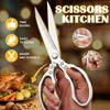 Kitchen Scissors Stainless Steel Poultry Shears Multifunctional BBQ Cooking Shears for Chicken Bone Fish Meat Easy To Clean