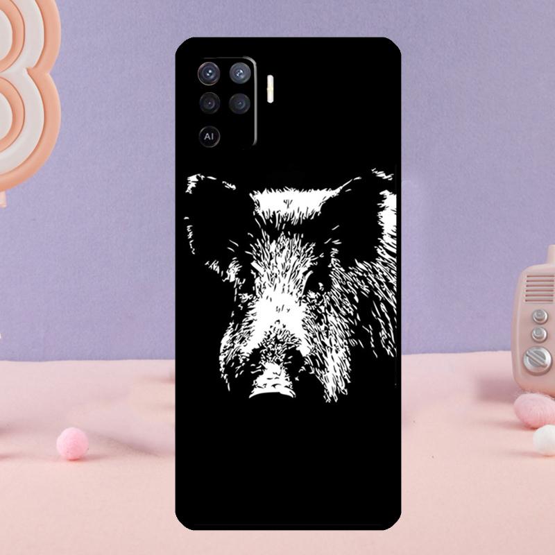 Süßes Wildschwein lustig Cartoon Handyhülle Für Oppo A38 A18 A58 A78 A98 A79 A40 A60 A80 A16 A76 A96 A15 A74 A94 A54 A77 A17