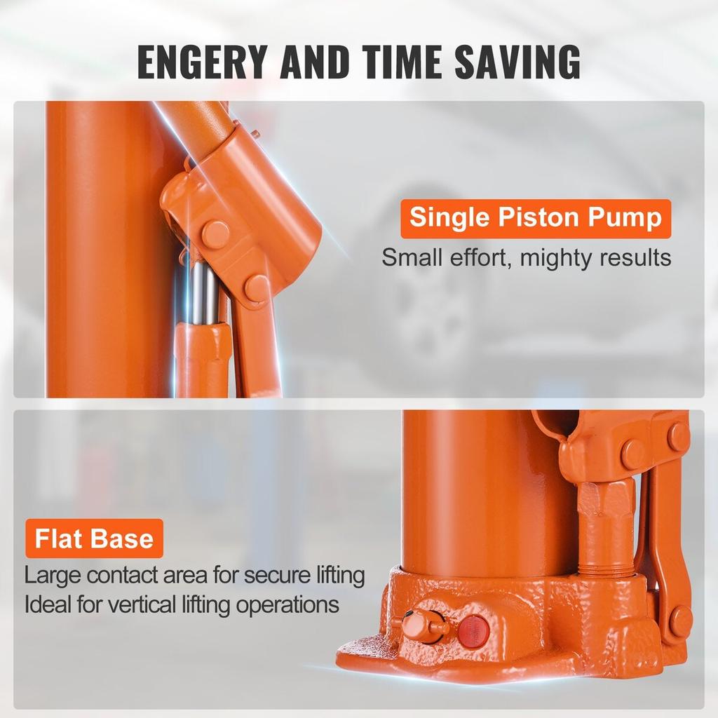 Hydraulic Long Ram Jack, 4 Ton Engine Hoist Cylinder with Single Piston Pump And Flat Base, Hydraulic Ram Cylinder for Engine Lift Hoists, Hydraulic