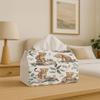 1pc Cute Cheetah Tissue Box Holder with Cheetah Print Tissues- Red& White Checkered Animal-Shaped for Easter Decor, Durable Polyester Fabric Holder, D