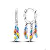 Fashion 925 Silver Luminous Shell Earrings For Women Pave CZ Heart Shape Star Moon Hoop Earrings Engagement Wedding Jewelry