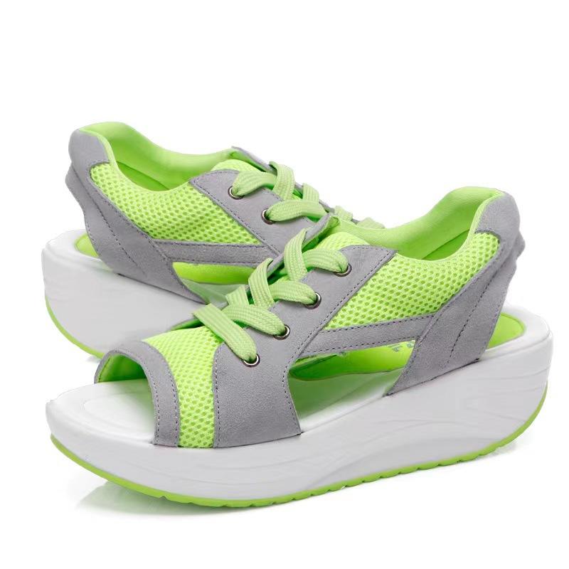 Women's Strappy Platform Sandals Sports Sabot Sneakers Shoes Open Toe Comfortable Casual Mesh Breathable Sandals Summer 2024