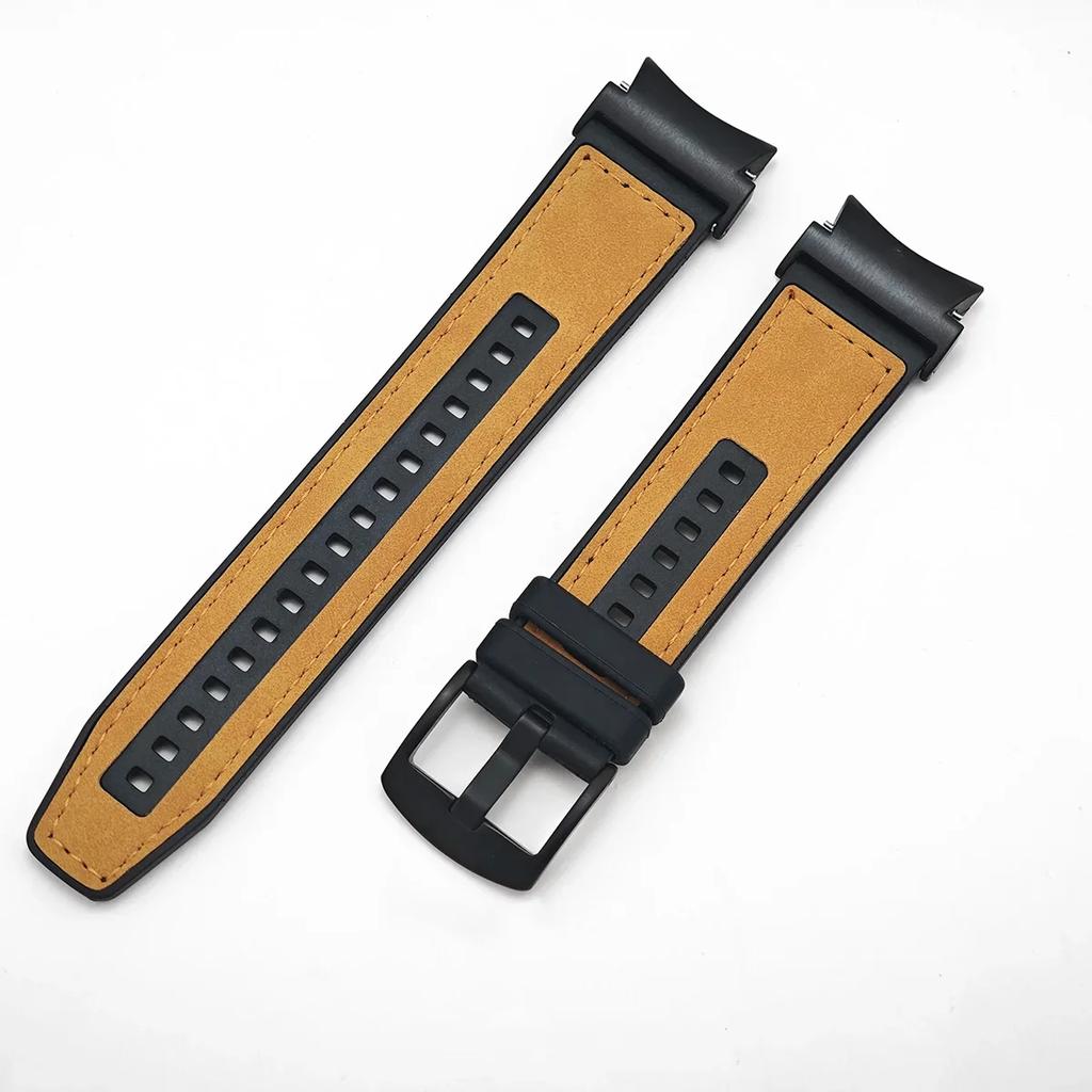 No Gaps Leather Strap for Samsung Galaxy Watch 7 6 5 4 40mm 44mm Watchband Bracelet for Galaxy Watch 6Classic 43 47mm 5Pro 45mm