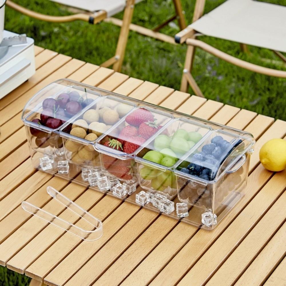Transparent Fruit Snack Container Detachable Condiment Box Multifunction Seasoning Case  Party