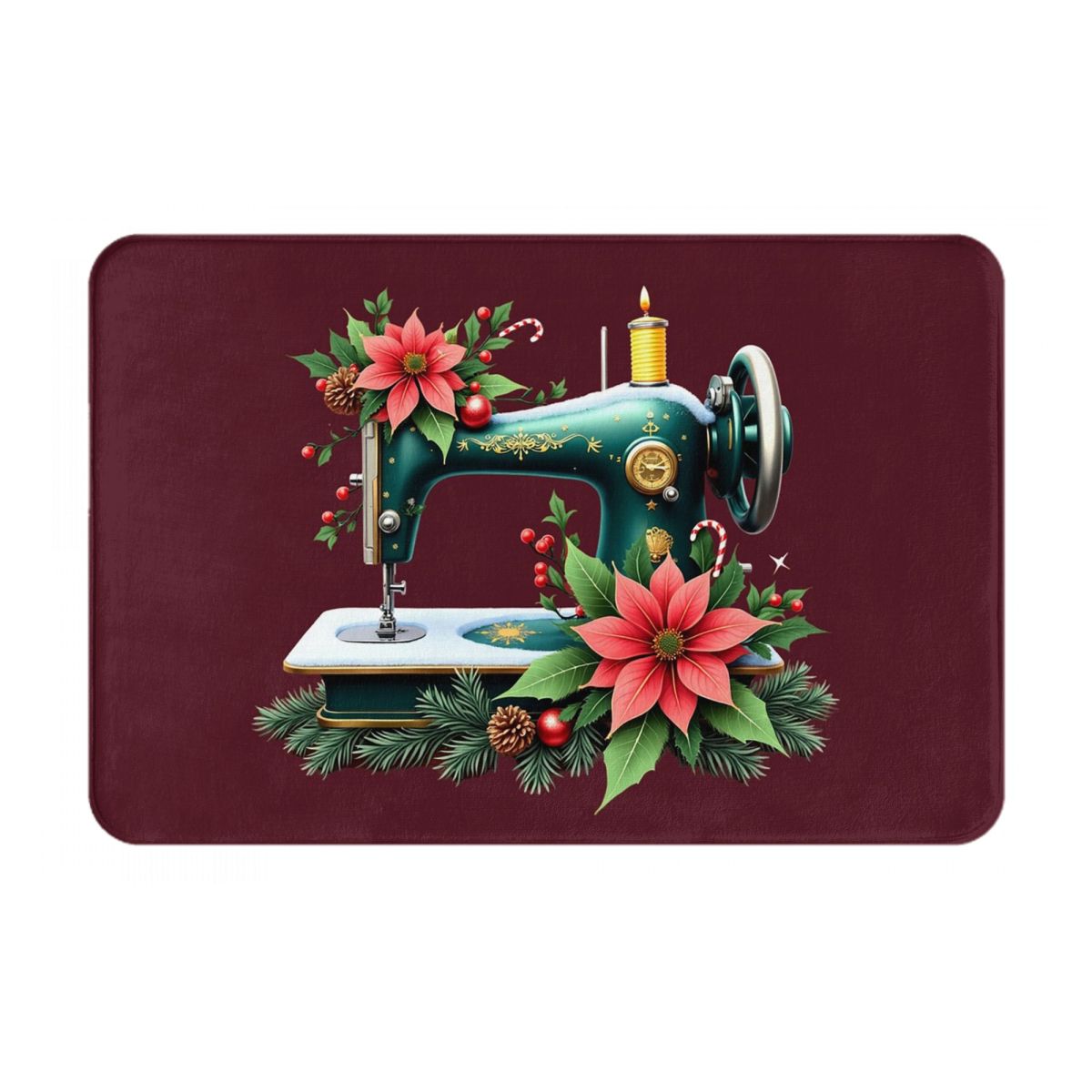 Retro Naaimachine en Schaar Ontwerp Antislip Deurmat Vloermat Tapijt Kleed voor Keuken Entree Huis Balkon Voetmat Matten 60x40 cm