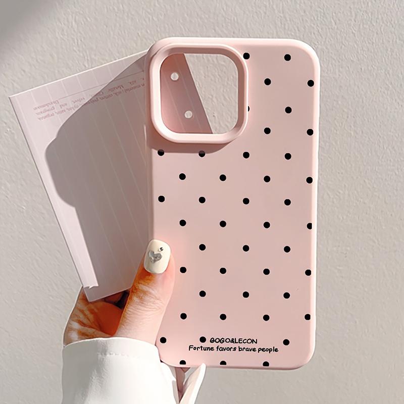 Funda de Teléfono con Lindo Patrón de Lunares Negros Para iPhone 11 12 13 14 15 16 17 Pro Max 16 Plus Parachoques Resistente a Golpes Cubierta Suave de Silicona