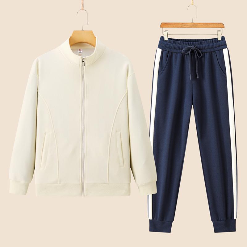 Women's Spring & Autumn Casual Running Two-Piece Set: Long Sleeve Top & Loose Pants, Breathable & Fashionable