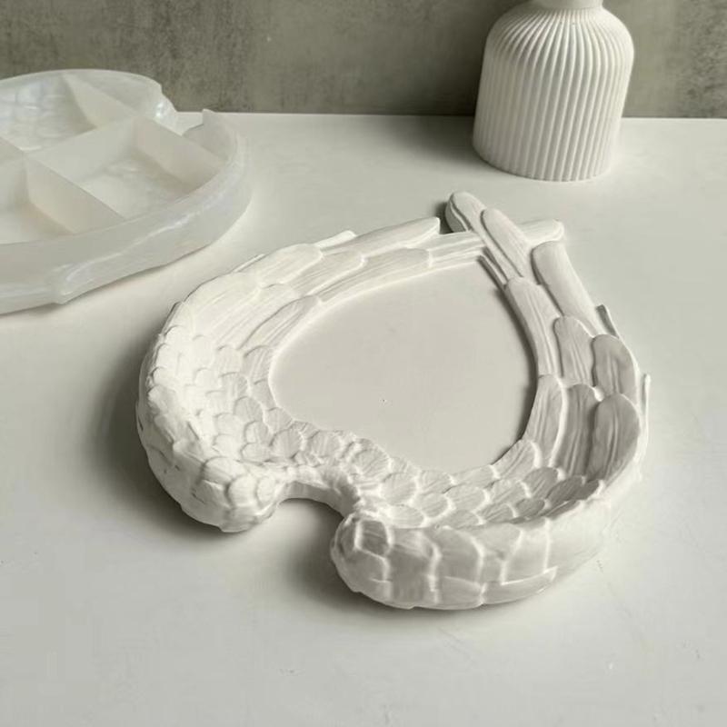 Wing Love-heart Silicone Mould Feather Dish Plaster Resin Mold  Drip Mould Crystal Epoxy Mold for  Craft