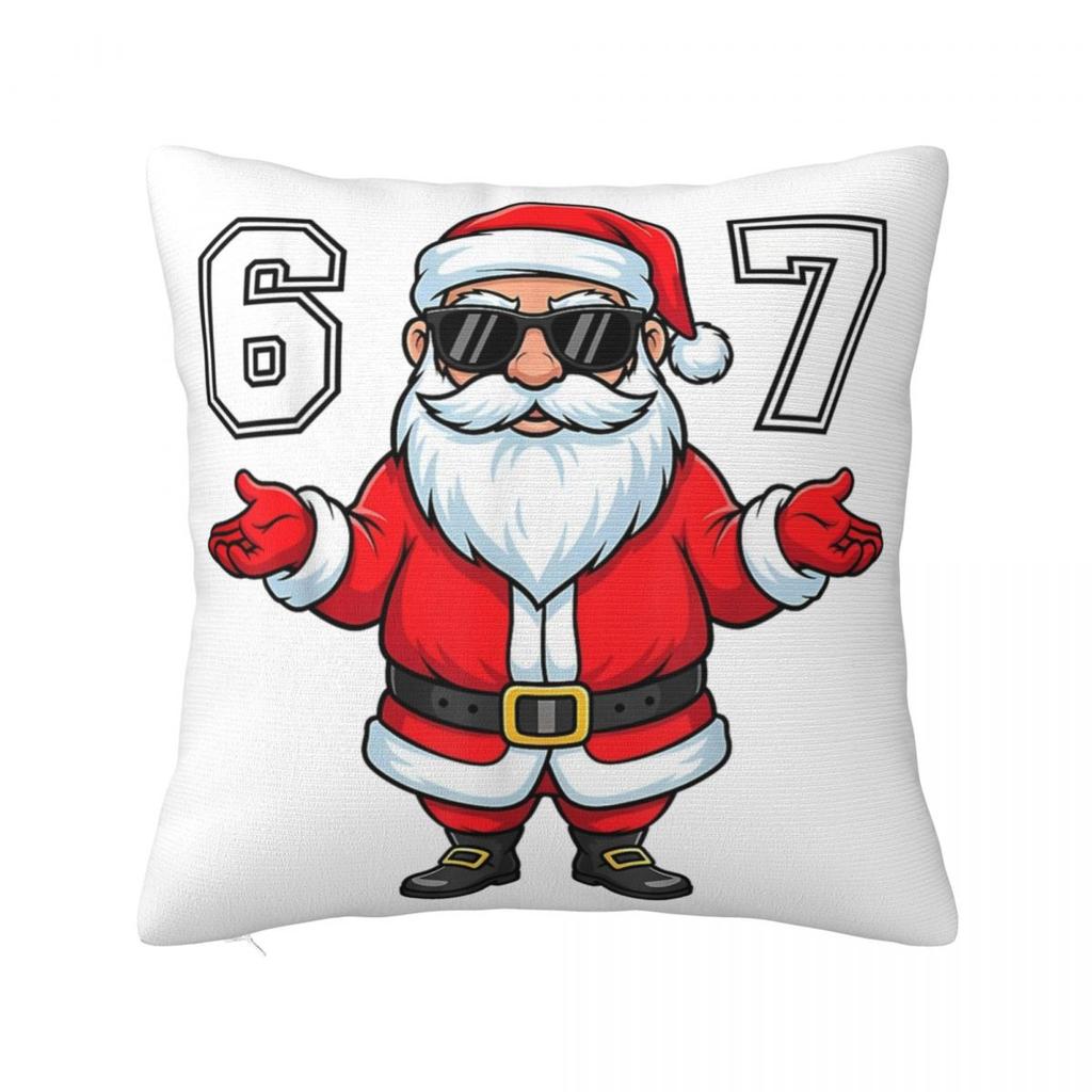 6 7 Christmas Six Seven Meme Pillowcase Printed Fabric Cushion Cover Decorations Pillow Case Cover Seat Square 40*40cm