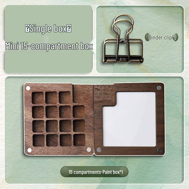 Portable Mini Watercolor Paint Box with Wooden Palette - Travel Sketchbook & Painting Toy