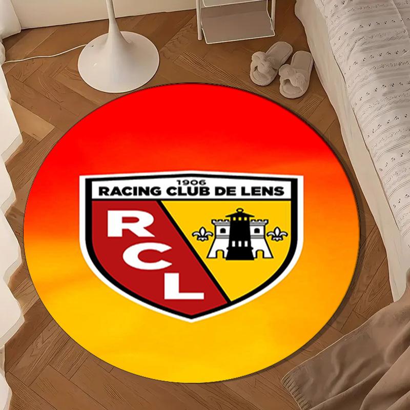 Racing Club De Lens Crest Round Mat, Anti-slip Circle Carpet Chair Rug For livingroom,Bedroom, Doormat Home Decor Gift Christmas Gifts