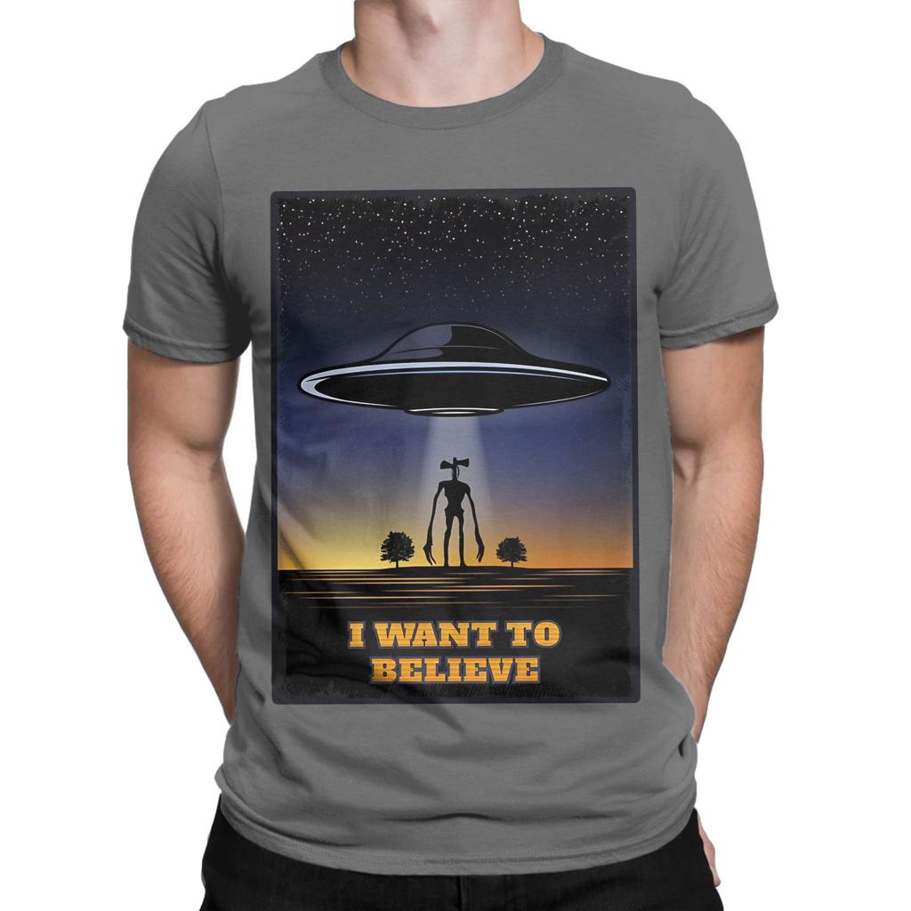 I Want To Believe Siren Head Costume Alien Ufo Novelty 100 Cotton Tshirt Siren Head Tops Tees For Unisex