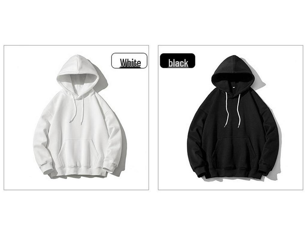 Men's Trendy Solid Color Hoodie - Spring & Autumn 2021, Loose Fit, Plus Size, Hong Kong Style Sweatshirt