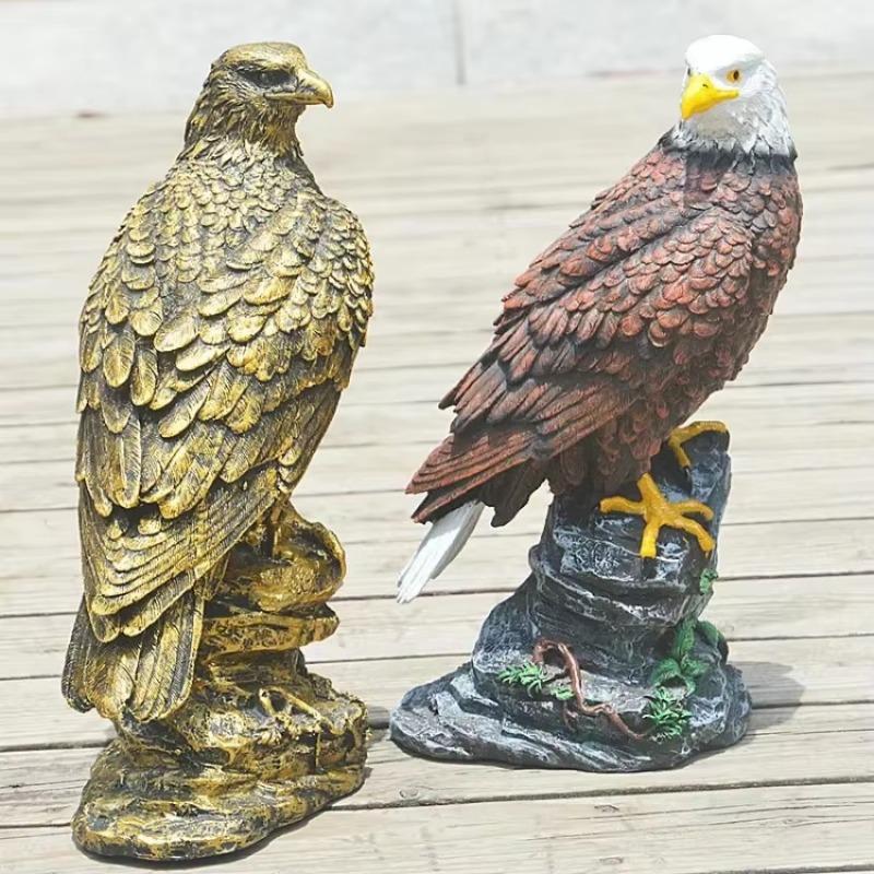 Simulated Eagle Decoration Imitation Bronze Eagle Decoration Animal Model Home Resin Craft Gift Miniatures Figurines Desk Decor