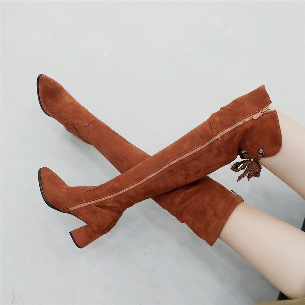 Fashion Fashion Flock Slim Boots Sexy Over The Knee High Women Fashion Winter Thigh High Boots Shoes Woman Fashion Botas Mujer Black