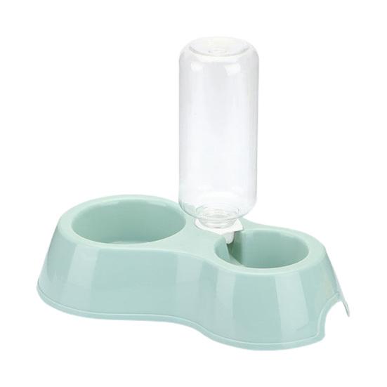 Smooth Surface Large Capacity with Water Pet Bowl Non-slip Double Fountain Round Bowl Pet Dog Food Feeder Pet Supplies