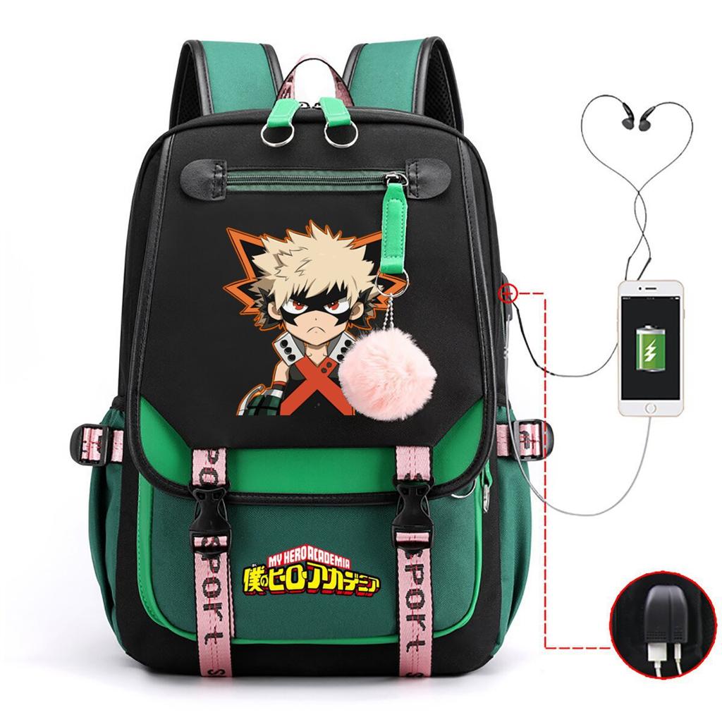 Teen Trend Animation Schoolbag Korean Version Backpack Male New Contrasting Color Simple Middle School Student Backpack