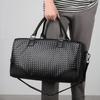 Vintage Woven Handheld Travel Bags High Quality PU Leather Large Capacity Sports Yoga Fitness Bag for Men Short Distance Trip Oblique Span Touring Bag