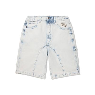 Li Ning Trendy Sports Series Bequeme Einfache Vielseitige Locker Geschnittene Jeansshorts Herrenshorts Hellblaues Denim AJSV001-1