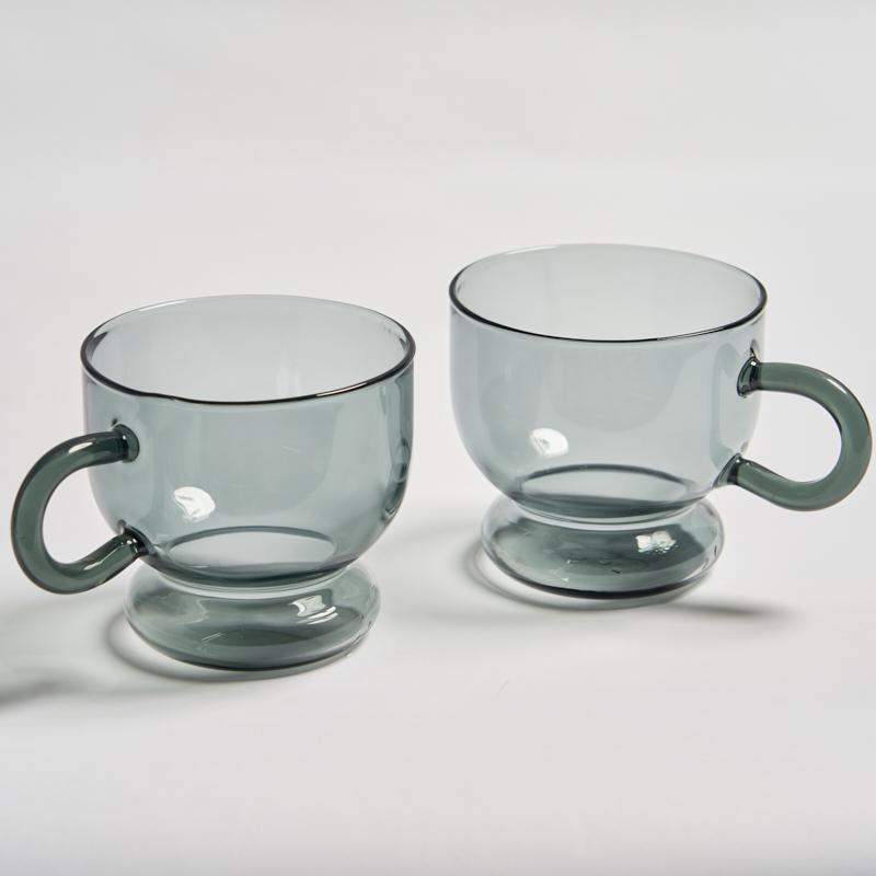2PC Nordic glass coffee cup milk tea beer heat resistant cocktail wine mug Drinkware tumbler cups household Big mugs