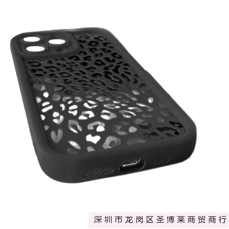 Personalized black leopard print is suitable for Apple 15Pro/12 mobile phone case iPhone14plus new 13 all-inclusive 17 anti-drop.