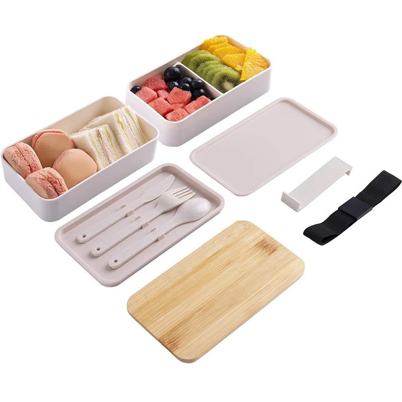 Přenosný stohovatelný bento box s izolovanou taškou, vhodný do mikrovlnné trouby, s přihrádkami, velkokapacitní bento box pro kancelářské pracovníky a studenty
