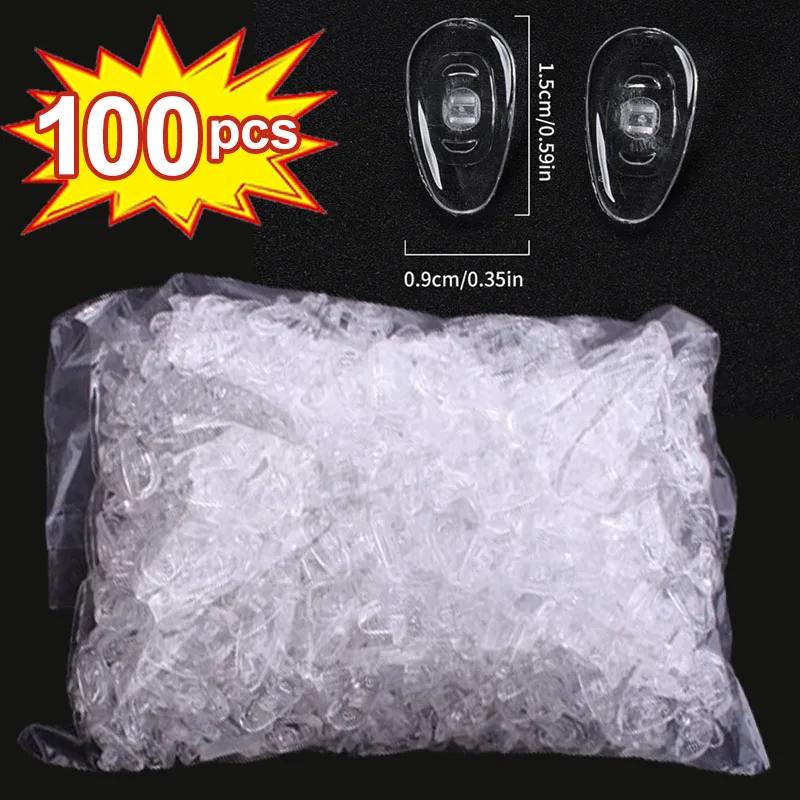 10/100PCS Air Chamber Clear Oval Eyeglass Nose Bracket Silicone Nose Pads Eyewear Anti-drop Sunglasses Glasses Accessories