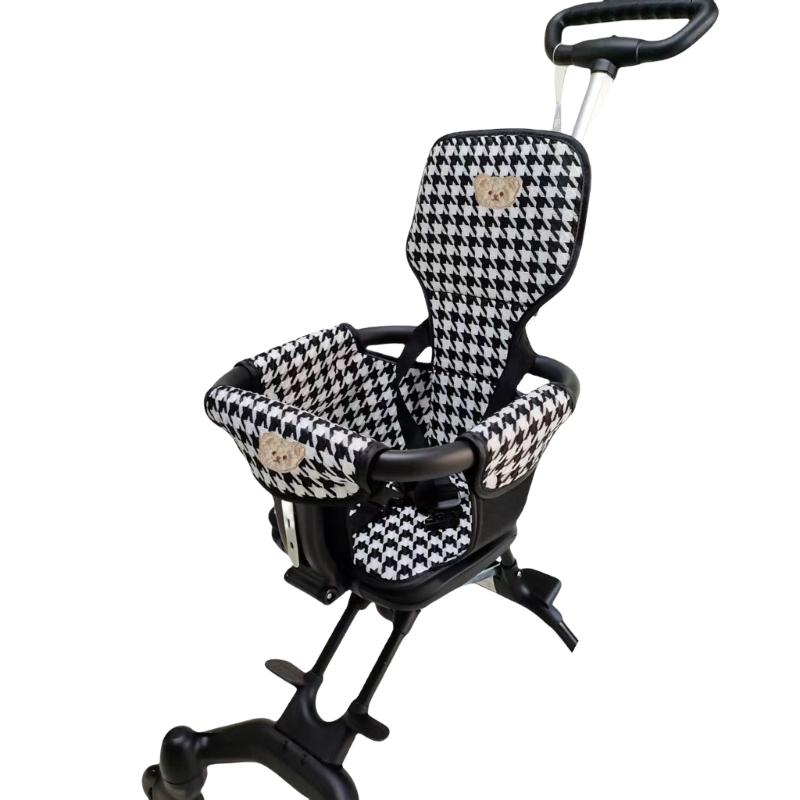 Wkładka do wózka, podgłówek do MLED JT05, poliester, klasyczny wzór, podparcie talii, na codzienne spacery